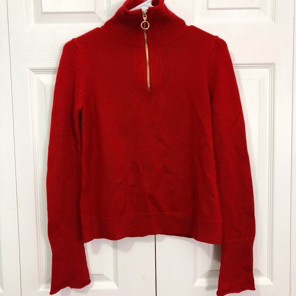 Zara Knit Half-Zip Turtleneck Sweater